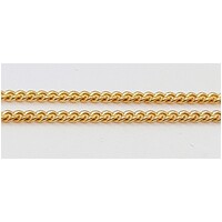 Sterling Silver 9 Carat Yellow Gold Bonded 55cm Diamond Cut Curb Link Chain