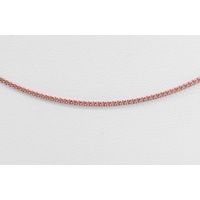 1.5mm Width Sterling Silver Rose Gold Plated Diamond Cut Curb Link 50cm Long Chain with Parrot Clasp
