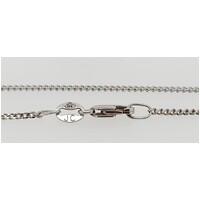 Sterling Silver Rhodium Plated Diamond Cut Curb Chain