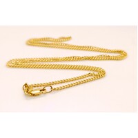 9 Carat Yellow Gold Diamond Cut Curb Link 50cm Chain