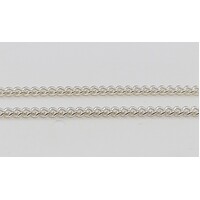 2mm Wide Sterling Silver Diamond Cut Curb Link 55cm Long Chain with Parrot Clasp