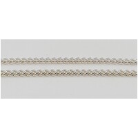 2.5mm Wide Sterling Silver Diamond Cut Curb Link 50cm Long Chain with Parrot Clasp