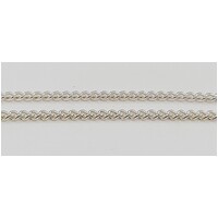 Sterling Silver Diamond Cut Curb Link Chain with Parrot Clasp - 55 cm Long 2.5mm Wide