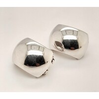 Sterling Silver Semi-circular Clip-on Earrings