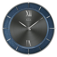 35cm Blue and Silver Wall Clock with Indices CL25-A9605