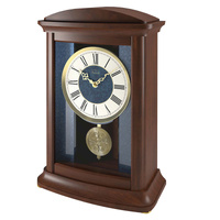 Timber Pendulum Mantle Clock with Roman Numerals CL25-J9567