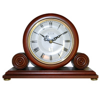 Mantle Clock Mahogany Timber White Dial with Roman Numerals - CLB1895