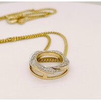 9 Carat Yellow Gold and Diamond Wreath Pendant