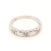 9 Carat White Gold Heart Design Diamond set Ring AUS Size N