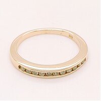 9 Carat Yellow Gold Channel set Diamond Ring AUS Size M½