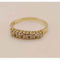 Diamond Set Eternity Style 9 Carat Yellow Gold Ring AUS Size M