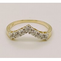 9 Carat Yellow Gold Diamond Set Fitted Ring AUS Size O1/2