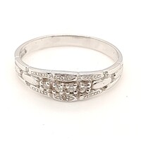 9 Carat White Gold Diamond Set Ring AUS Size O