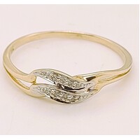 9 Carat Yellow Gold Diamond Set Ring AUS Size O