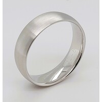 Sterling Silver Satin Finish 6mm Wide Half Round Ring AUS Size S