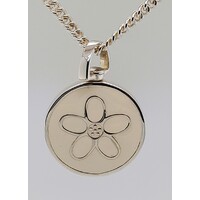 Sterling Silver Enamel Reversible Black or White Daisy Pendant