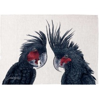 David Higgins 'Black Cockatoo' Cotton Tea Towel