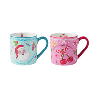 Maxwell & Williams Fa La La Set of 2 Pink & Blue 430ml Mugs
