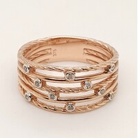 9 Carat Rose Gold Diamond Dress Ring AUS Size O½