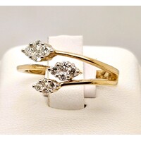 9 Carat Yellow Gold Diamond Set Dress Ring AUS Size N