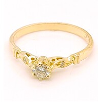 18 Carat Yellow Gold Claw Set Diamond Engagement Ring AUS Size M