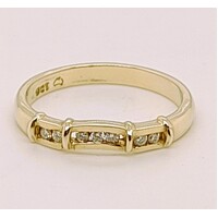 9 Carat Yellow Gold Channel Set Fitted Diamond Ring AUS Size M½
