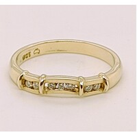 9 Carat Yellow Gold Channel Set Fitted Diamond Ring AUS Size M1/2