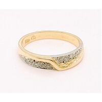 18 Carat Two Tone Gold Diamond Set Dress Ring AUS Size N½