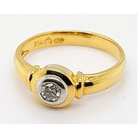 18 Carat Yellow Gold Solitaire Diamond Dress Ring AUS Size M½ 