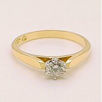 18 Carat Yellow Gold Claw Set Diamond Ring AUS Size N