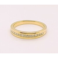 18 Carat Yellow Gold Channel Set Diamond Ring AUS Size N½