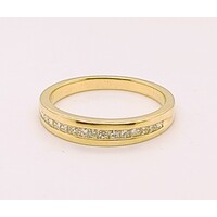 18 Carat Yellow Gold Channel Set Diamond Ring AUS Size N1/2