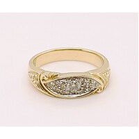 9 Carat Yellow Gold Diamond Set Handmade Ring AUS Size M