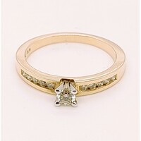 9 Carat Yellow Gold Claw Set Diamond Ring AUS Size M1/2