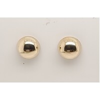 9 Carat Yellow Gold Half Dome Stud Earrings