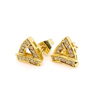 18 Carat Yellow Gold and Diamond Stud Earrings