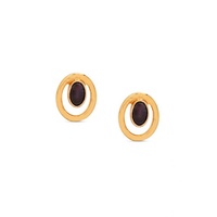 Solid Boulder Opal Earrings in 9 Carat Yellow Gold