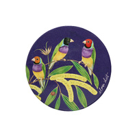 Eloise Short Lyric Collection Gouldian Finch10cm Round Ceramic Coaster