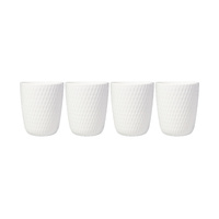 Maxwell & Williams White Basics Diamonds 250ml Latte Cup Set of 4