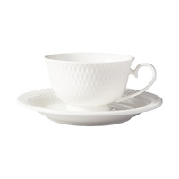 Maxwell & Williams White Basics Dimaonds 90ml Footed Demi Cup & Saucer