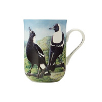 Katherine Castle Birds of Australia 10 Year Anniversary Magpie 300ml Fine Bone China Mug