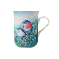 Katherine Castle Birds of Australia 10 Year Anniversary Rose Robin 300ml Fine Bone China Mug
