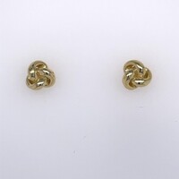 Sterling Silver Yellow Gold Plated Knot Stud Earrings