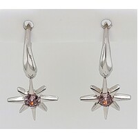 Sterling Silver Pink Cubic Zirconia Earrings