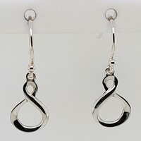 Sterling Silver Infinity Symbol Drop Earrings CLEARANCE