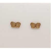 9 Carat Yellow Gold Butterfly Stud Earrings
