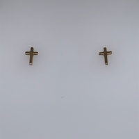 9 Carat Yellow Gold Cross Stud Earrings