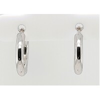 9 Carat White Gold Small Plain Huggies