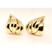 9 Carat Yellow Gold Tear Drop Shaped Stud Earrings