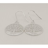 Sterling Silver Tree of Life Drop Earrings
